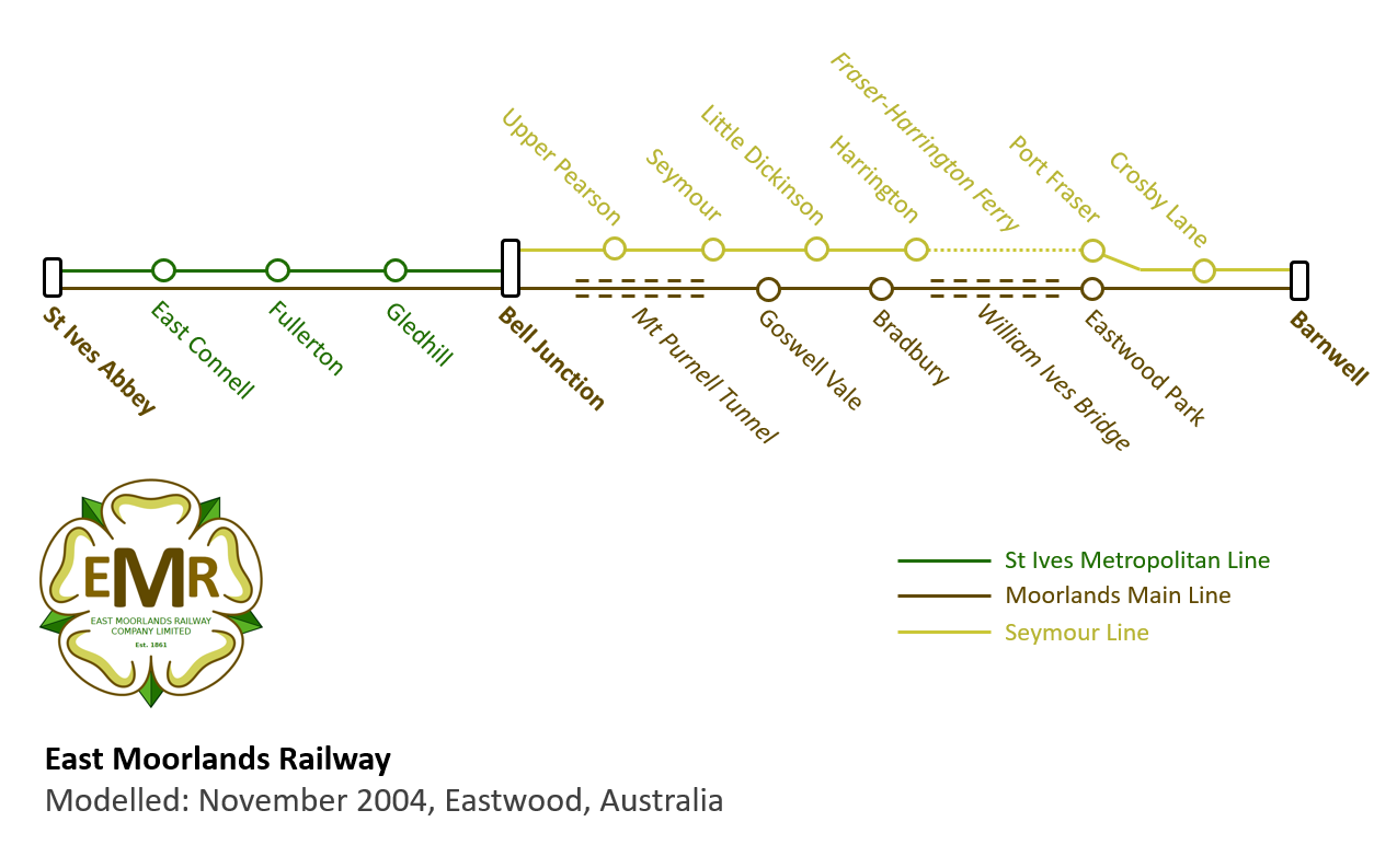 East Moorlands Railway Map